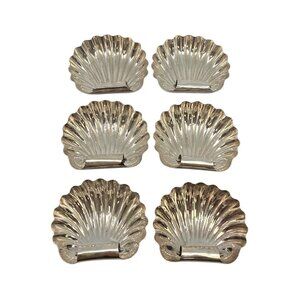 Set of 6 Buccellati Sterling Silver Scroll Clam Shell Small Bowls #23222